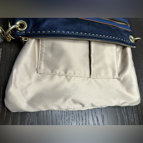 Coach Poppy Metallic Leather “Groovy Blue” Sapphire 2 way Bag - Picture 9 of 15